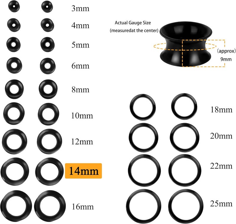 Xpircn Store Flexible Ear Plugs - Double Flared Flesh Ear Piercing Jewelry, 15 Pairs - Image 4